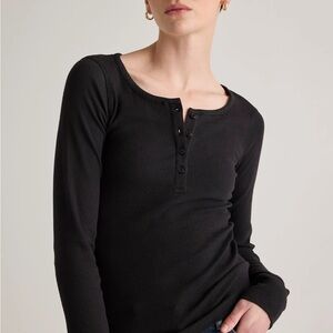 Quince organic cotton Long-Sleeve Henley Top